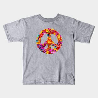 Peace Flowers Kids T-Shirt